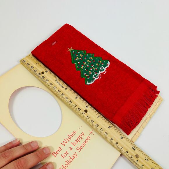 NEW Vintage Franco Mailable Christmas Holiday Hand Towel Gift Embroidered - Picture 6 of 6